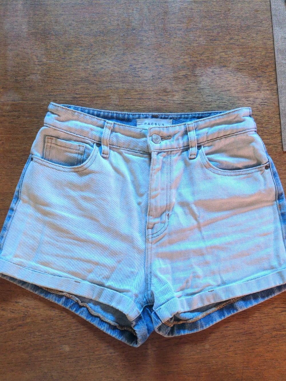 PacSun Two-Toned High-Rise Cuffed Denim Shorts